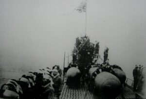 Kaiten torpedoes on the top of a Japanese submarine